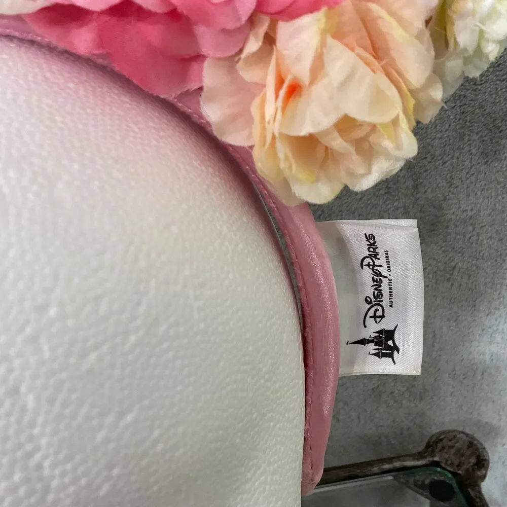 Disney Parks Exclusive Minnie Mouse Ears Headband PINK FLORAL Flower- Garden OS